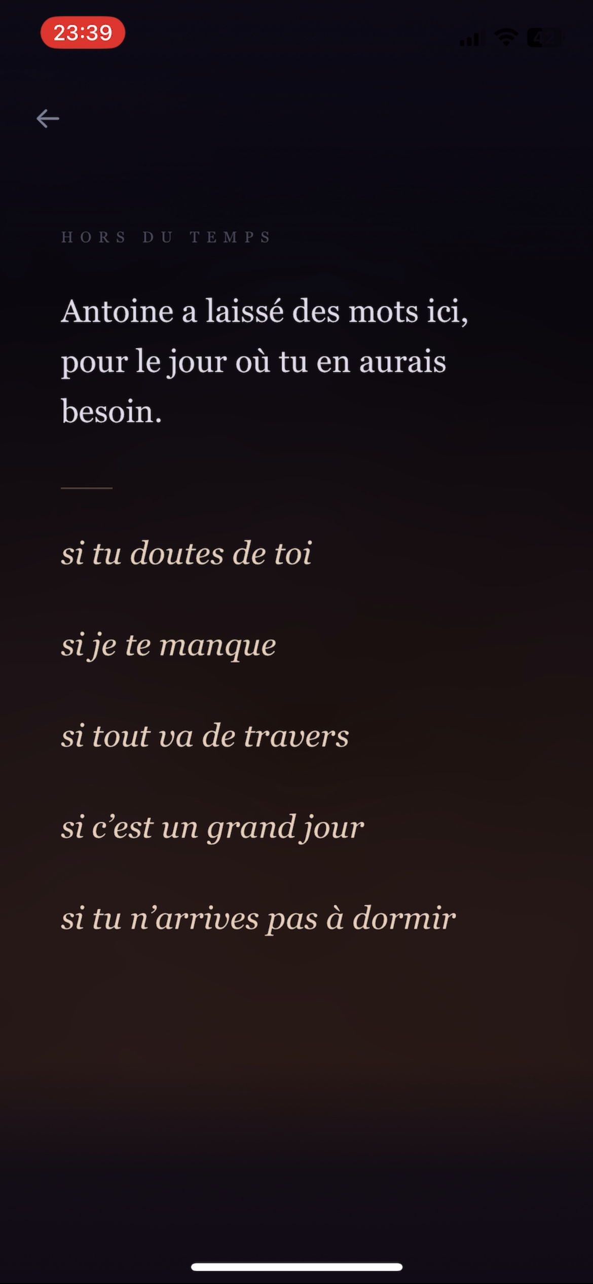 Les mots sans date